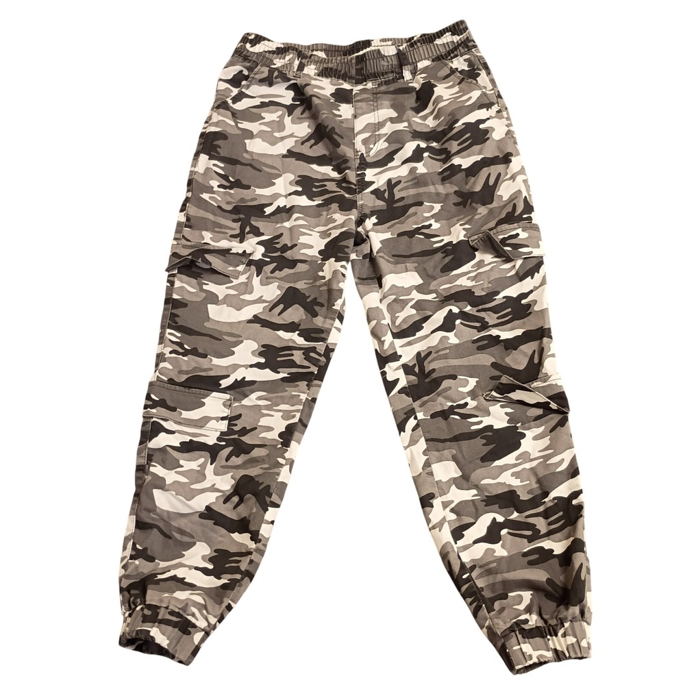 V.I.P. Cargo Jogger Pants Womens 15/32 Gray Camo High Rise Utility Streetwear
